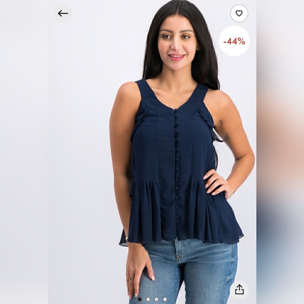 Romeo and Juliet couture Navy Tank top MSRP $118 - Picture 4 of 6